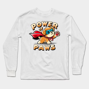 Cute cartoon dog with superhero cape Long Sleeve T-Shirt